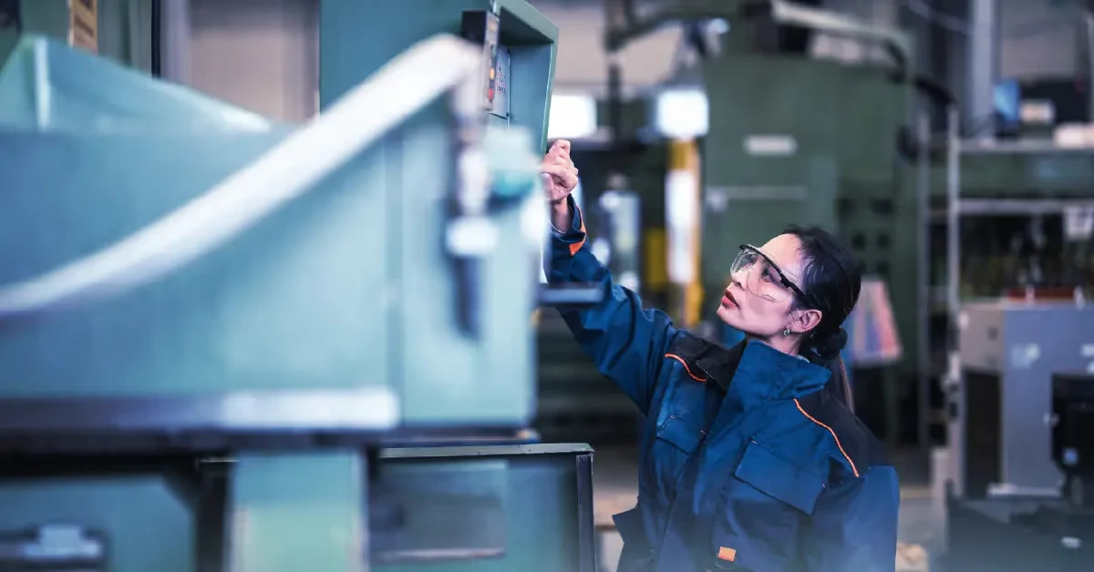 Archived illustration of an operator beside industrial equipment