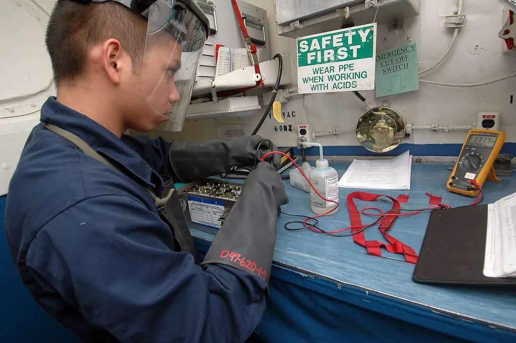 placeholder Illustration accompanying What ppe should be worn when handling batteries?