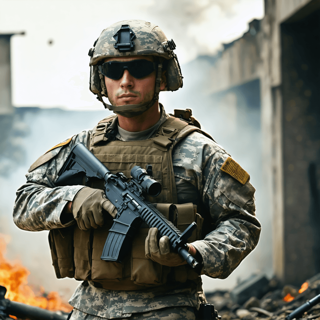 Soldier in tactical military gear