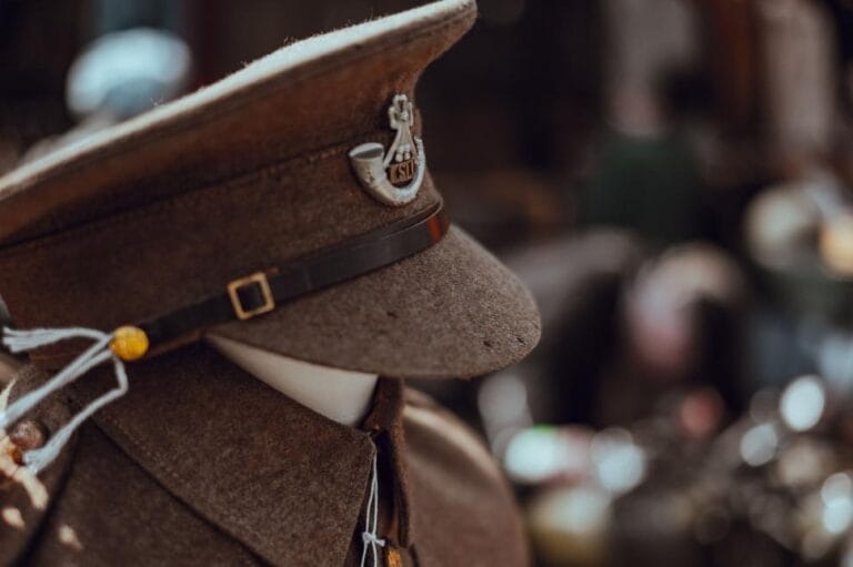 close-up-of-a-hat-on-a-uniform